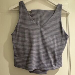 Athleta Blue Striped Tank Top and Leggings Set